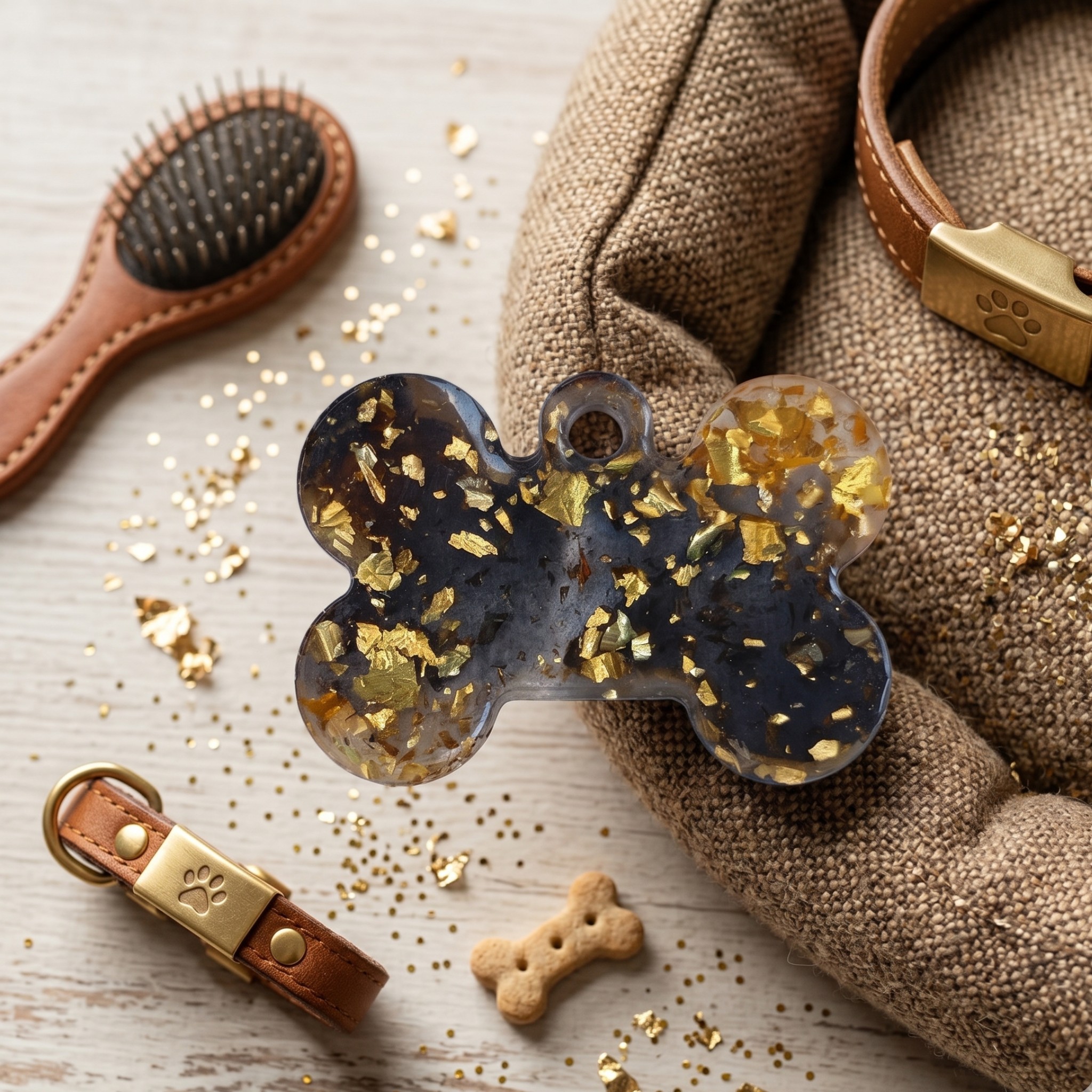Medagliette Personalizzabili in Resina Glitter per Animali